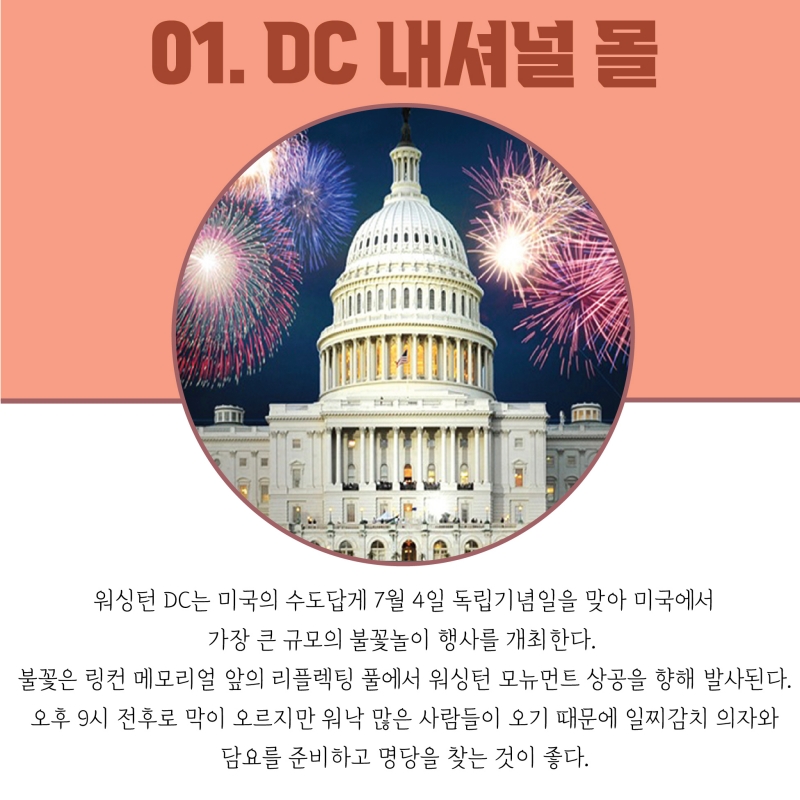 [방학이다! 가깝게 떠나보는 DC여행] #독립기념일 불꽃놀이 명소 찾아보기!