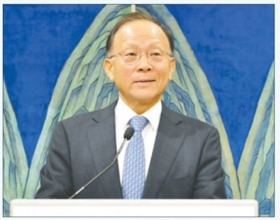 이수혁 대사가 26일 이임식서 발언하고 있다. 이수혁 대사가 26일 이임식서 발언하고 있다.